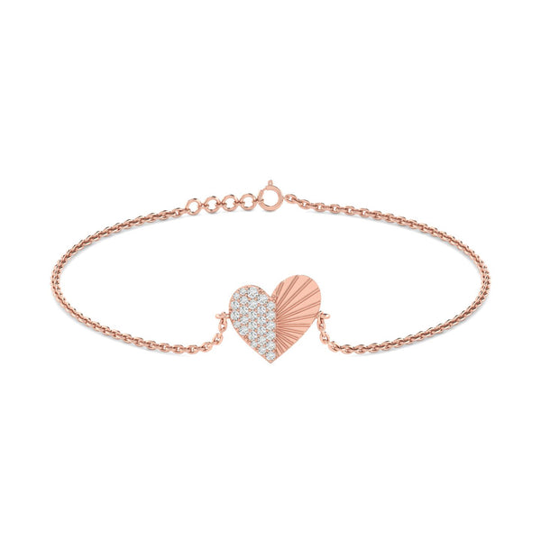 Fluted Heart Bracelet