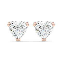 Classic 1 Carat (Each) Heart Solitaire Studs
