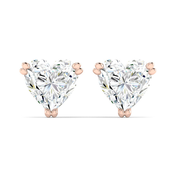 Classic 1 Carat (Each) Heart Solitaire Studs