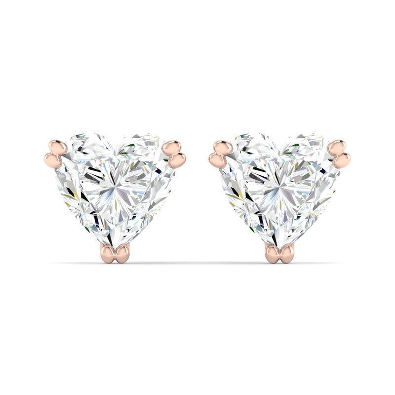 Classic 1 Carat (Each) Heart Solitaire Studs