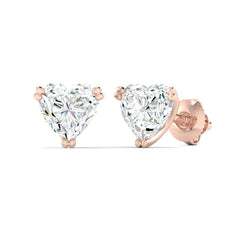 Classic 1 Carat (Each) Heart Solitaire Studs