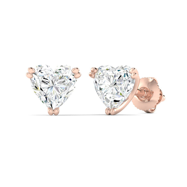 Classic 1 Carat (Each) Heart Solitaire Studs