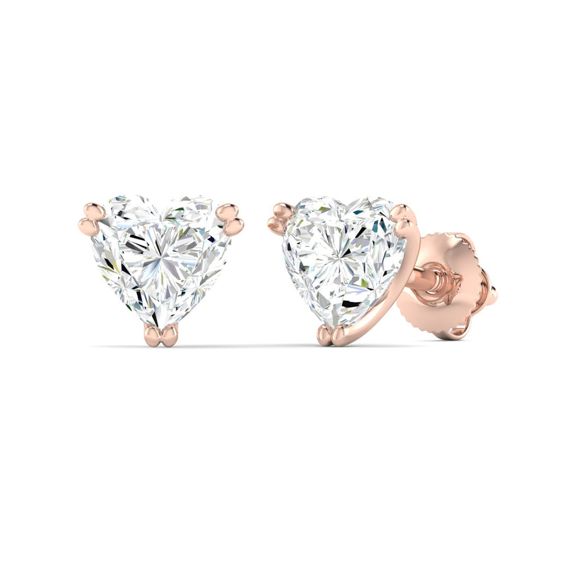 Classic 1 Carat (Each) Heart Solitaire Studs