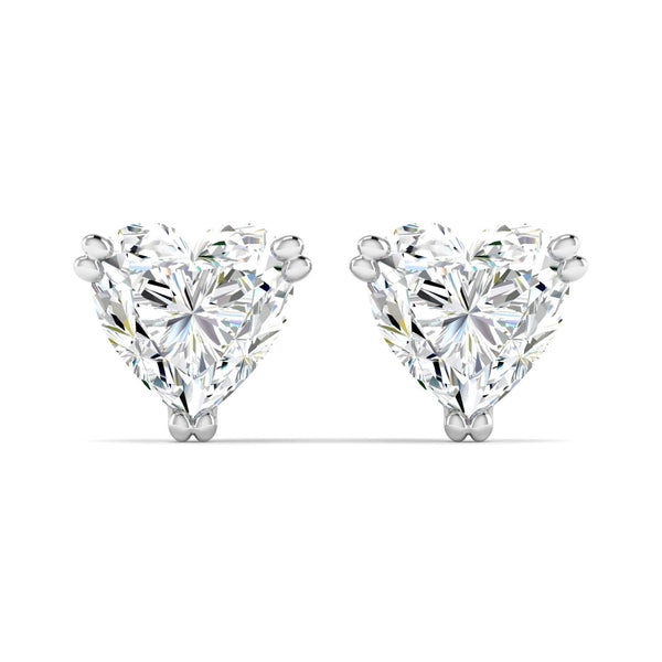Classic 1 Carat (Each) Heart Solitaire Studs