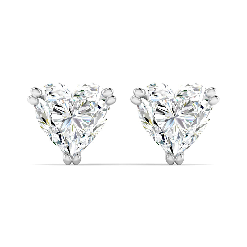 Classic 1 Carat (Each) Heart Solitaire Studs