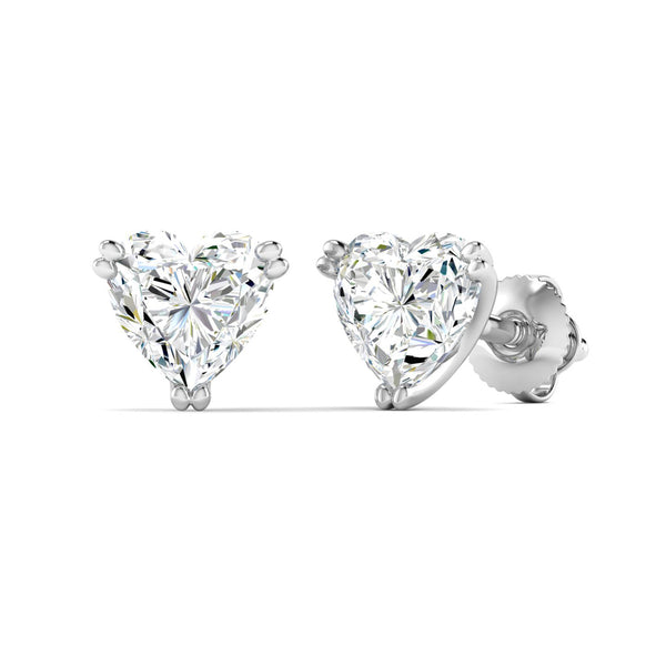Classic 1 Carat (Each) Heart Solitaire Studs