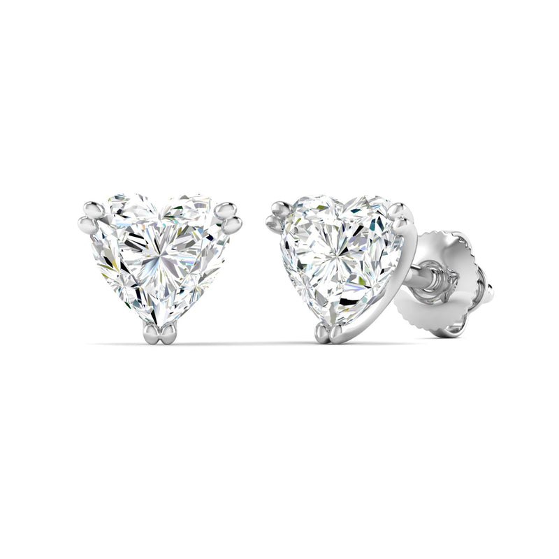 Classic 1 Carat (Each) Heart Solitaire Studs