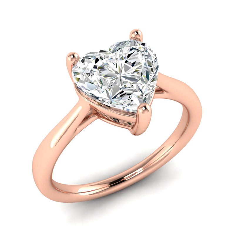 Classic 1.5 Carat Heart Solitaire Ring